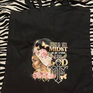 Black Graphic Tote Bag